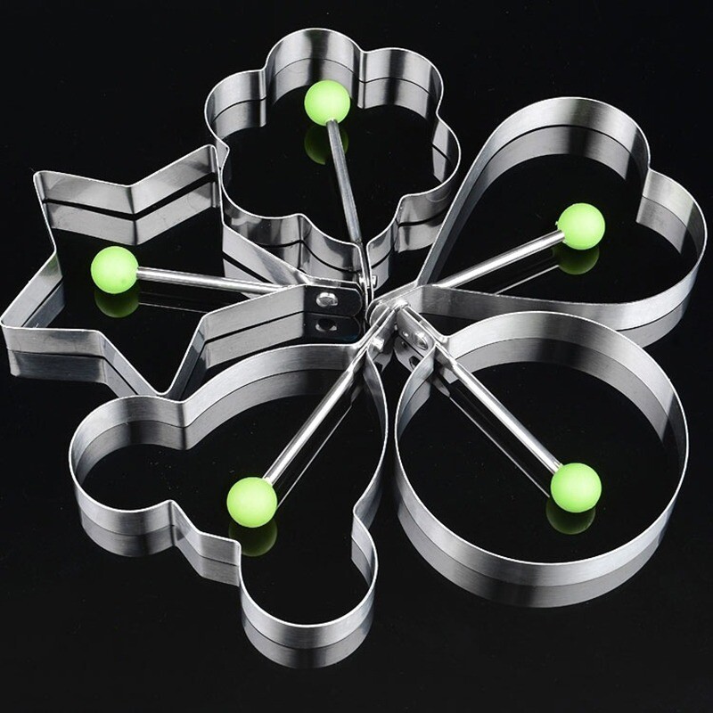 5Pcs Fried Egg Non Stick Stainless Steel Pancake Ring Mold Cooking Kitchen Tools