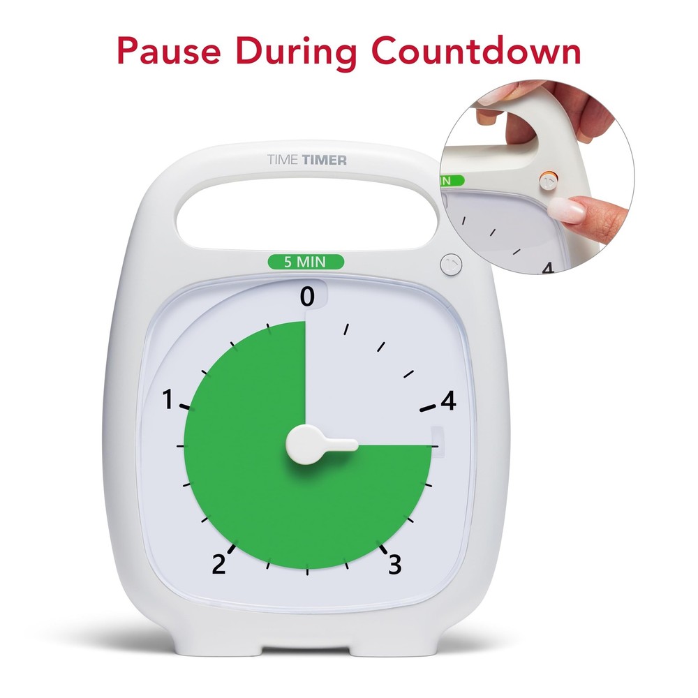 TIME TIMER PLUS 5 Minute Desk Visual Timer - Countdown Timer with Portable Ha...