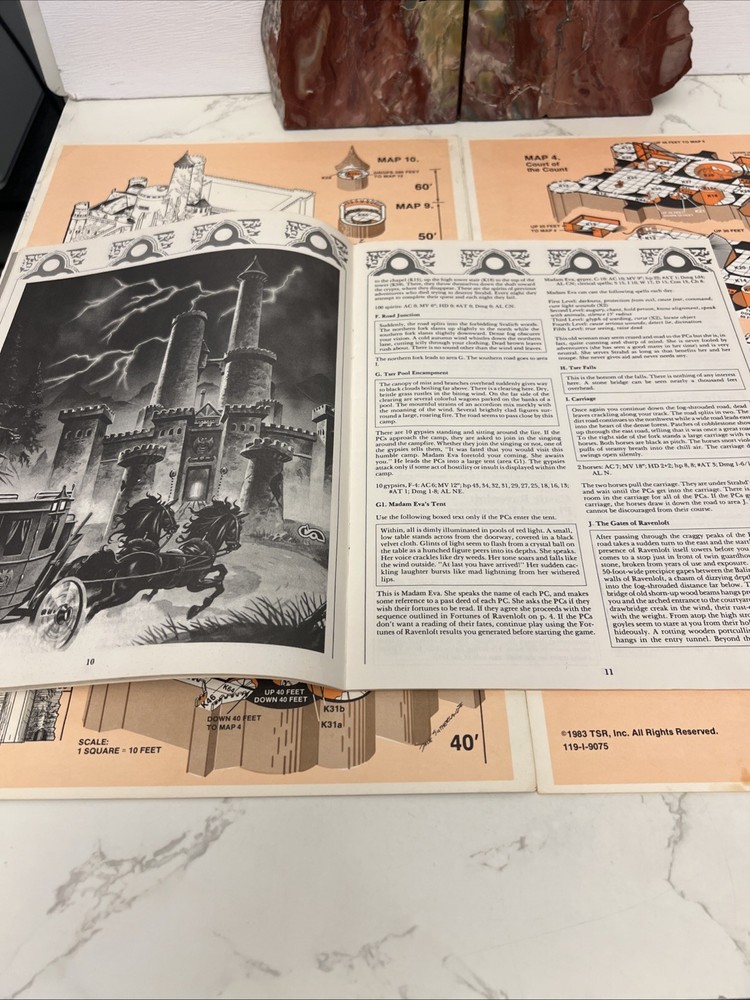 Advanced Dungeons & Dragons Ravenloft 16 TSR 9075 Both Maps