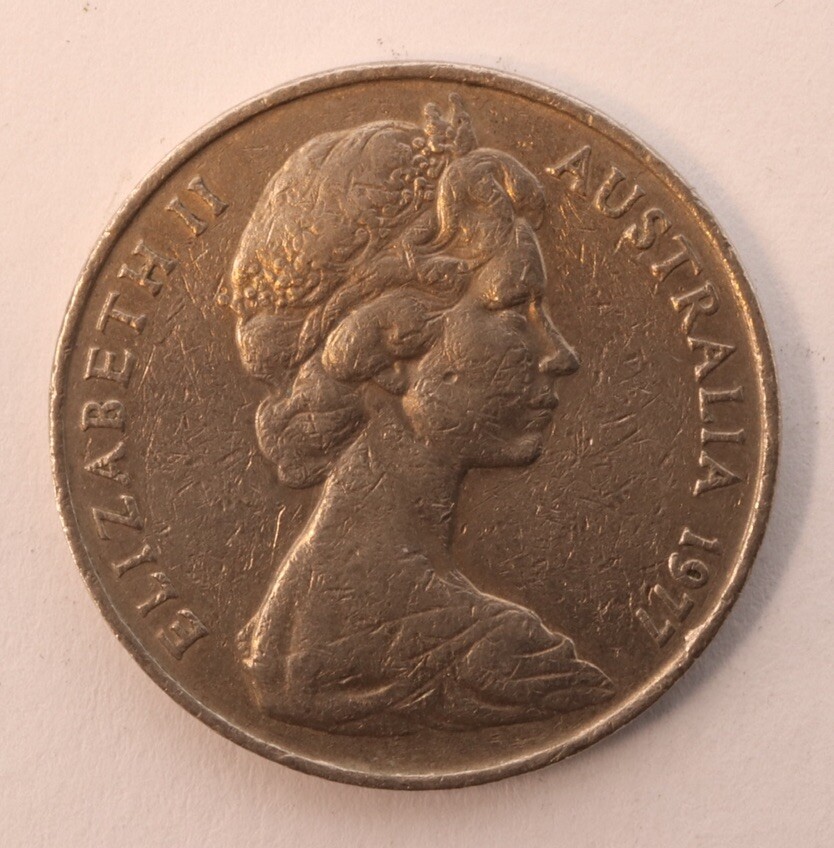 1977 Australia 20 Cent 28.65mm KM# 66