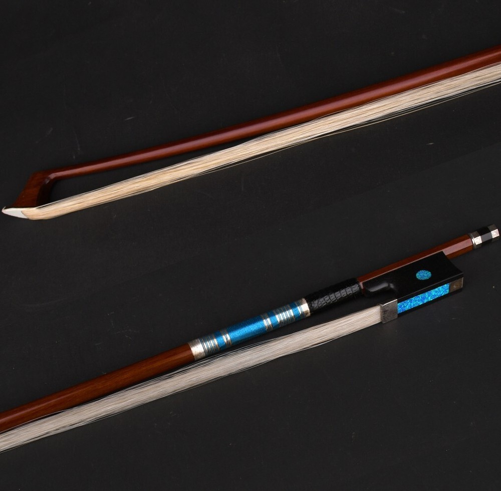 D.Peccatte Copy Master Pernambuco Violin Bow 4/4 Ebony Blue Eye Frog Silver Part