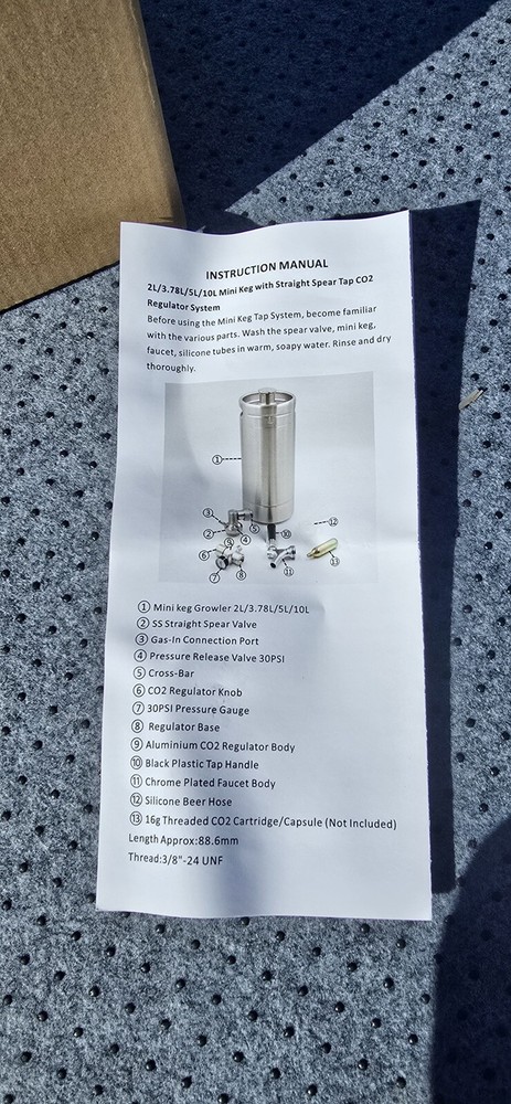 128oz Stainless Home brew Pressurized Beer Mini Keg & Regulator NEW