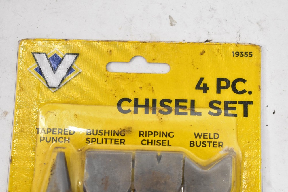 VAPER 4 PC Chisel Set Mixed Set Steel Handle Silver 4 Pieces 19355 Tools