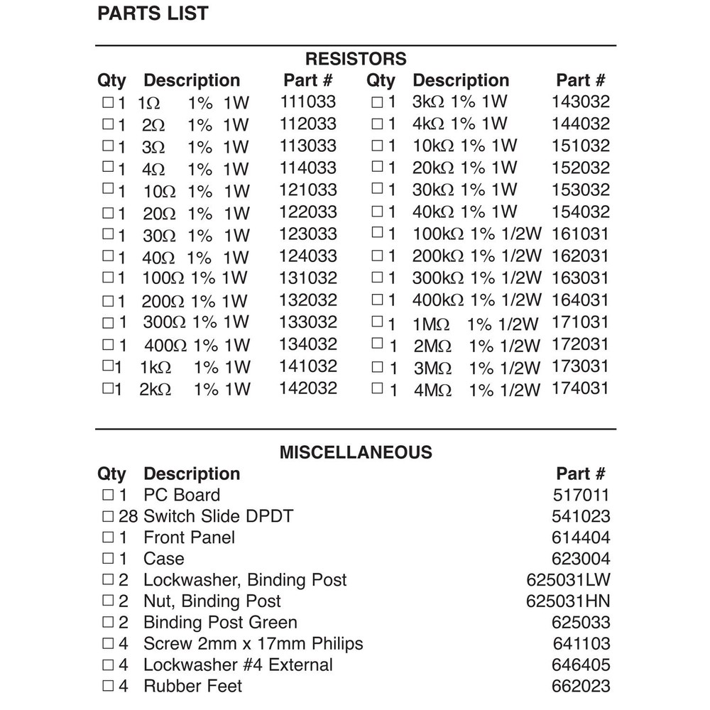 Resistance Substitution Box | 1Ω to 11MΩ Range | 1 Precision for Testing