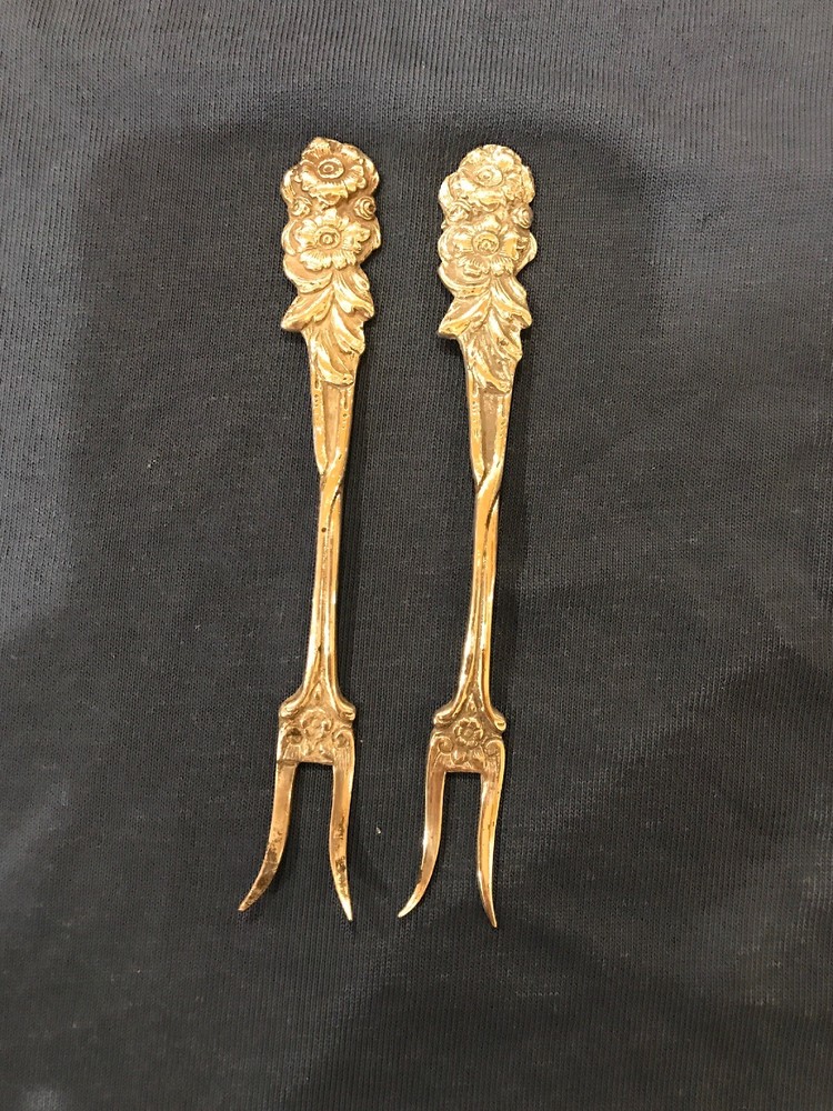 Pair Of 800 Silver Cocktail Forks