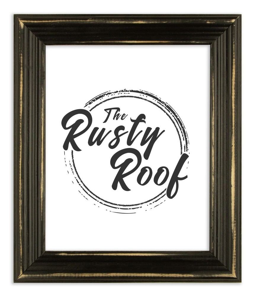 Distressed Lucy - Distressed Black Picture Frame - Solid Wood
