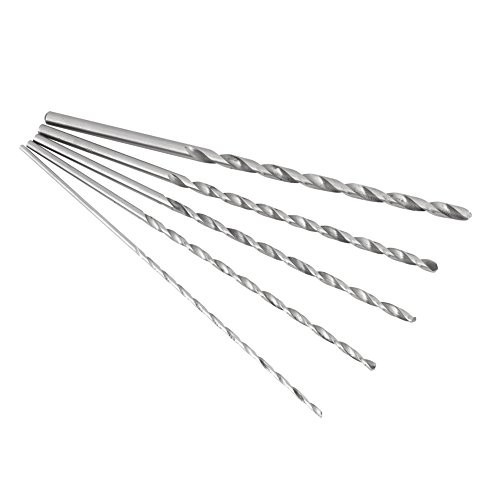 5 Different Sizes Extra Long High-Speed Steel Drill Bits, Long Shank Drill Bits