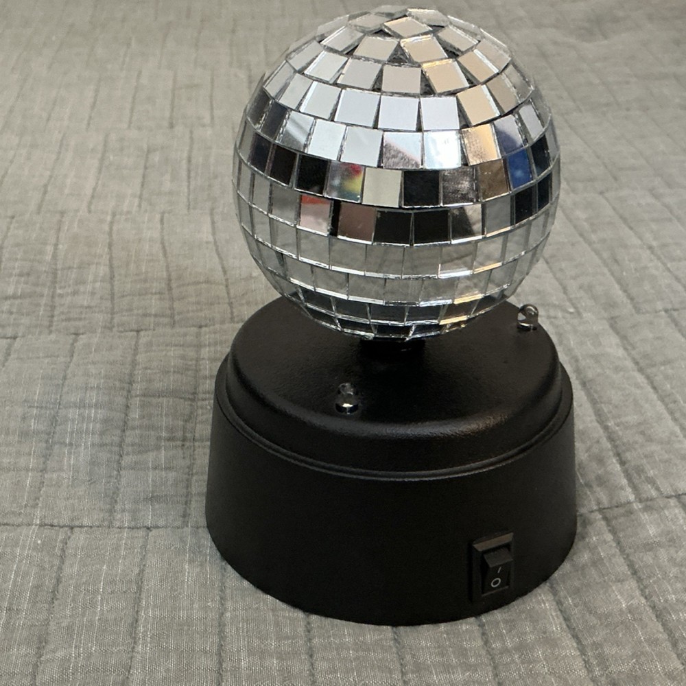 LED Mirror Ball Effect Light, Mini Disco Ball - Compact, 4 White Lights