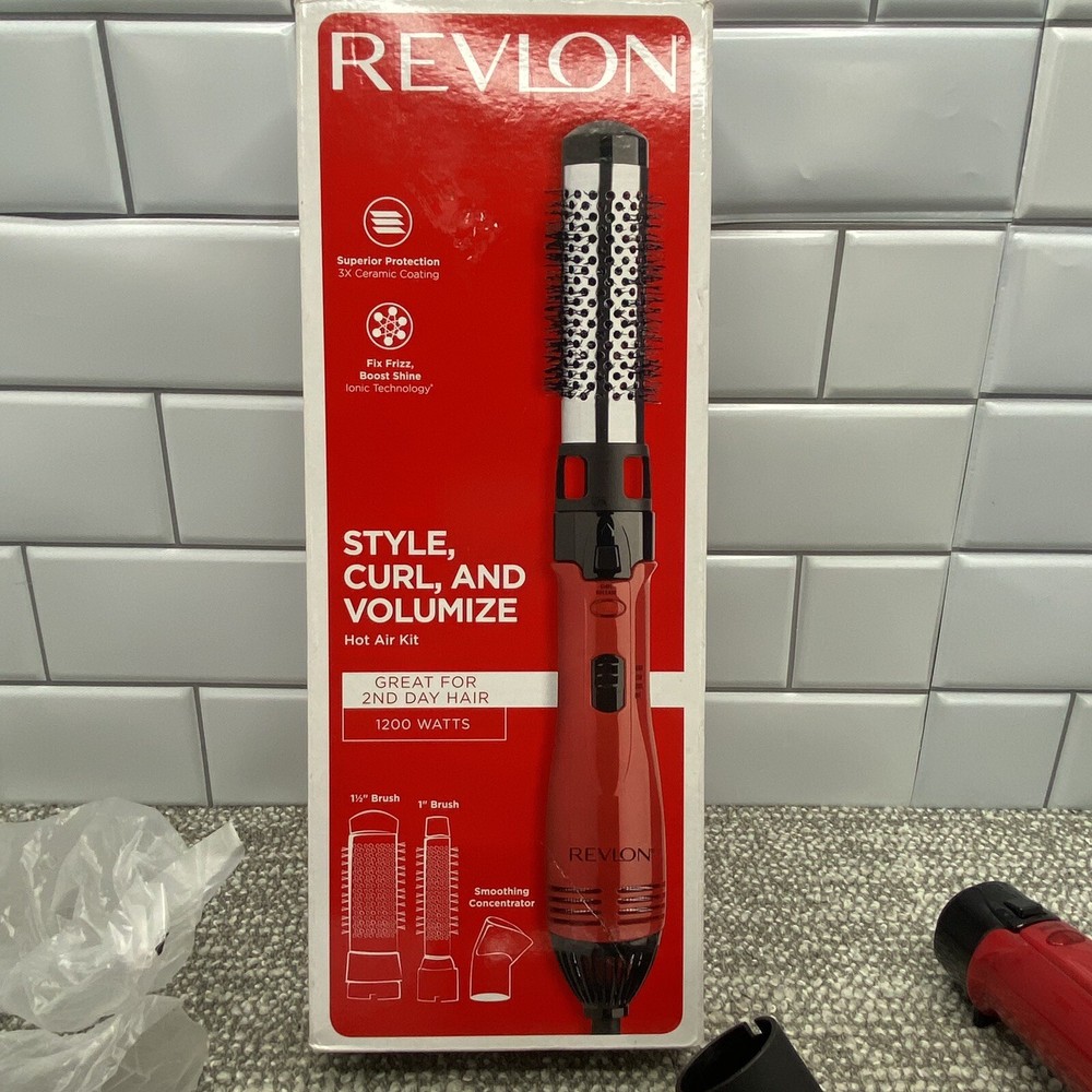Revlon Style Curl Volumize Curling Iron Tool Ceramic Hot Air Kit Attachments