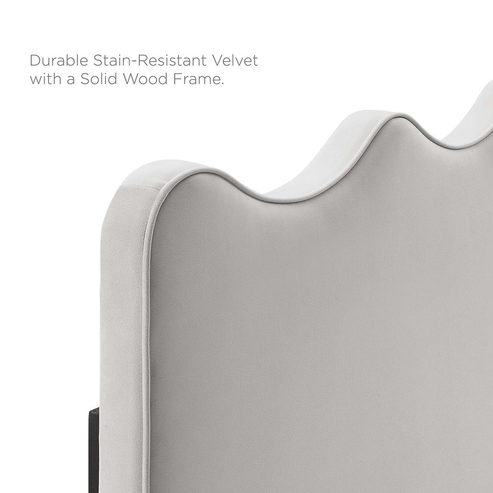 Modway Athena Performance Velvet Full/Queen Headboard in Light Gray