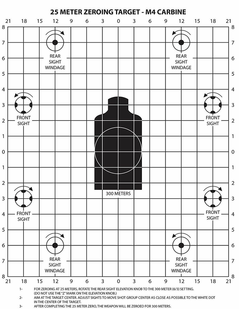 25 Meter Zeroing Target on EZ Peel Notepad (White, 25)