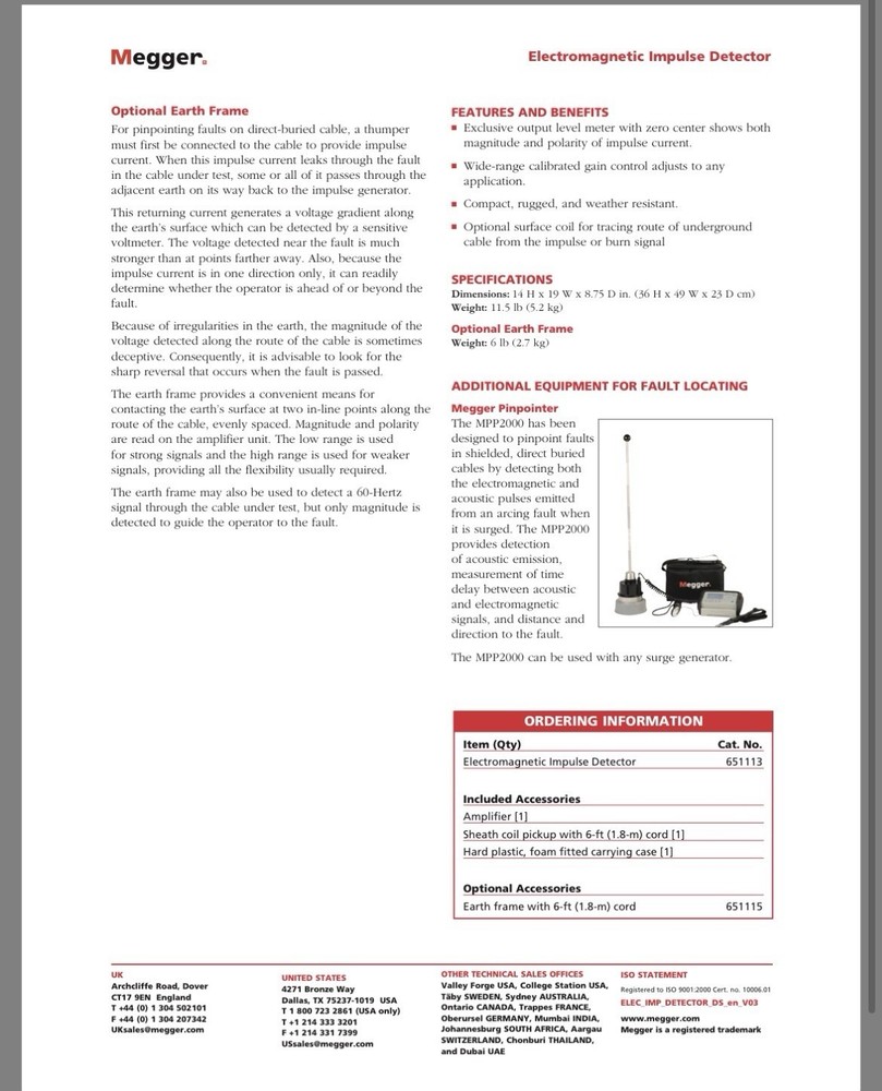 BIDDLE MEGGER 651113 ELECTROMAGNETIC PULSE DETECTOR