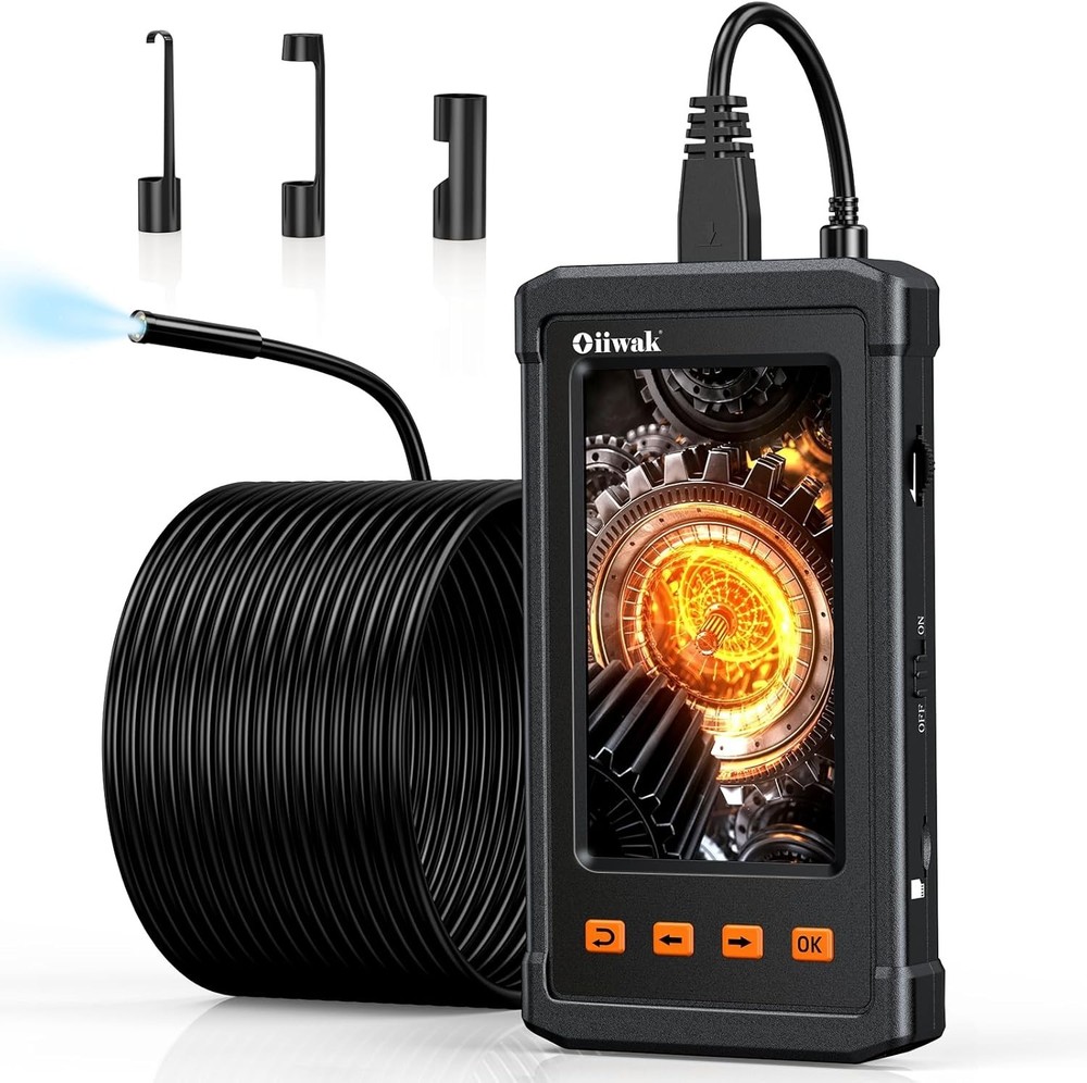 Professional 50FT Snake Borescope Camera - Waterproof with Built-in Lights