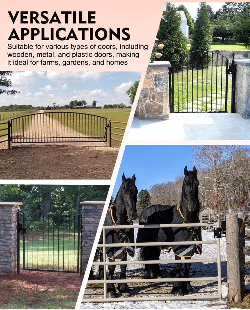 Durable 2PC Farm Gate Latch, Smooth 2-Way Operation, Heavy Duty Livestock Lock