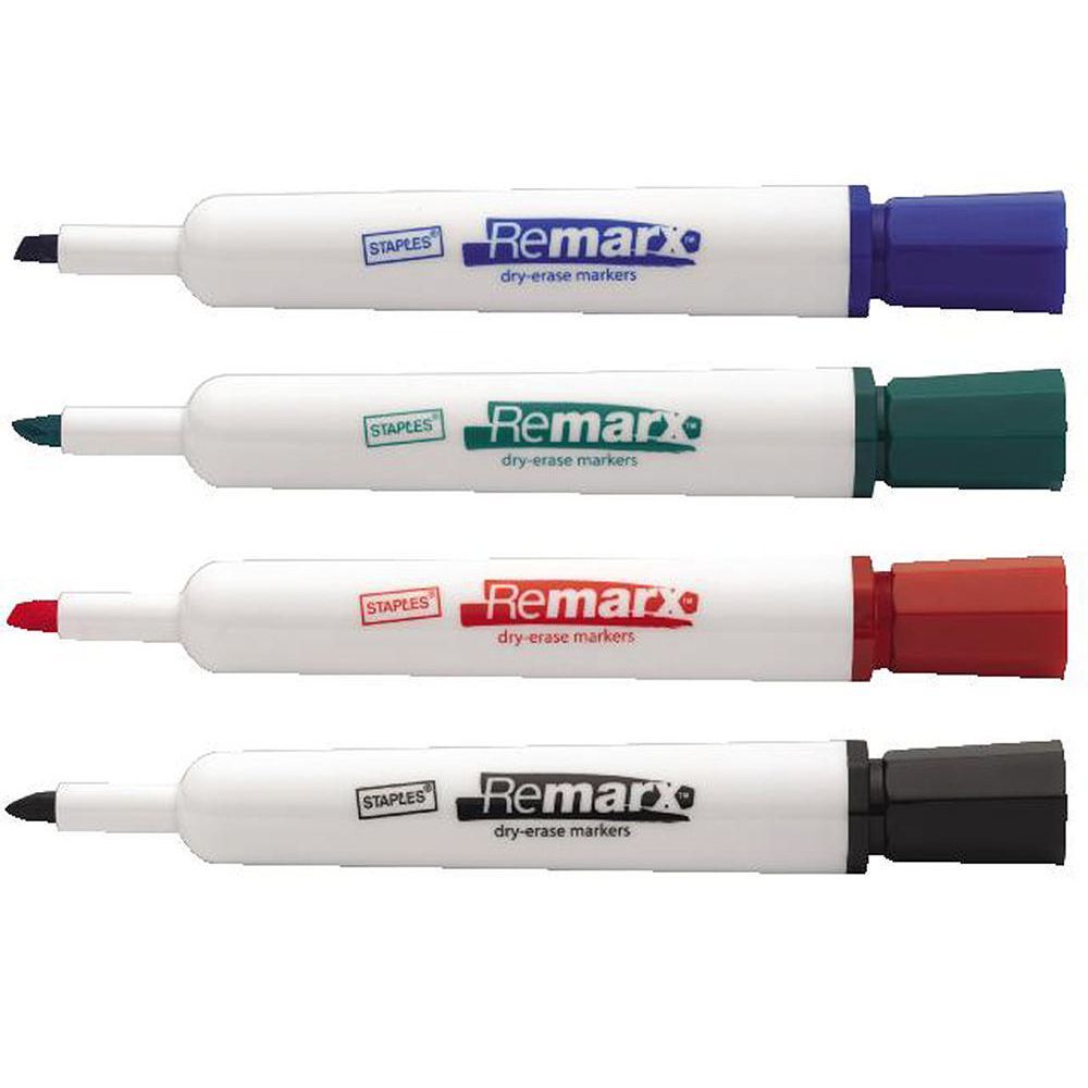 Staples Remarx Chisel Tip Assorted Colors 4pk