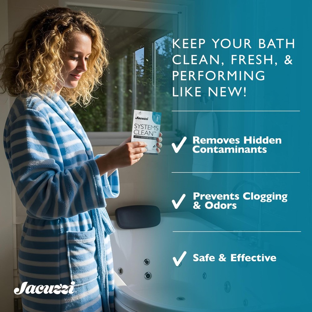 Jacuzzi Systems Cleaner – 2-Step Jetted Bathtub Cleaning Solution, 5-Pack...