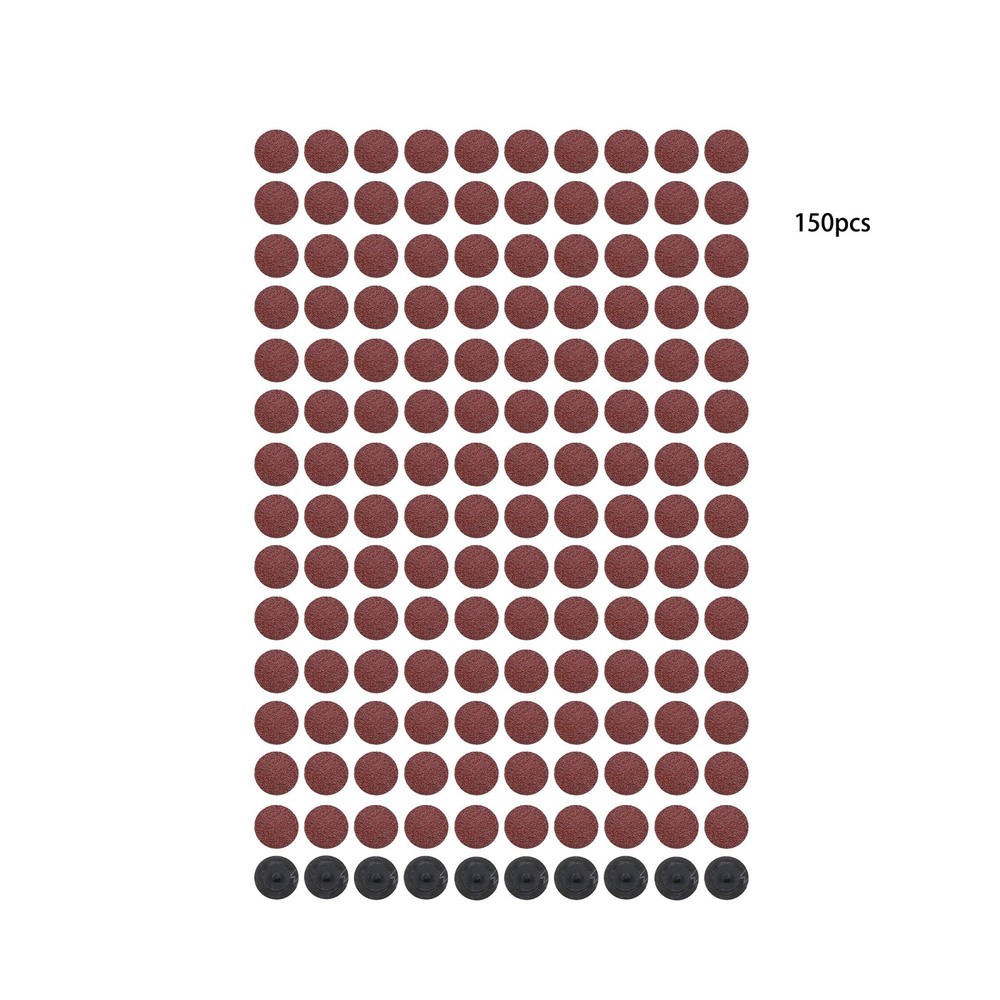 150 Pack 2" Roll Lock Die Grinder Sanding Discs 36 Grit Medium Torque Sand Discs