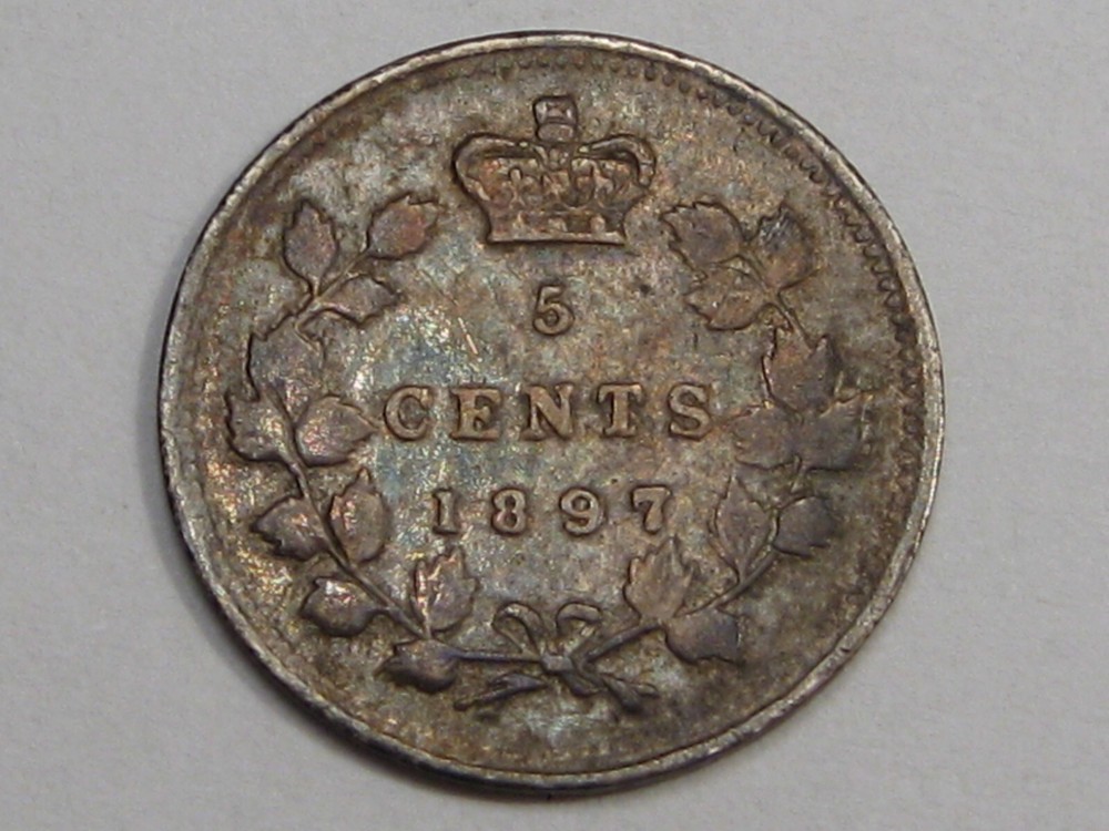 F/VF 1897 Five Cent 5¢ CANADA. #13
