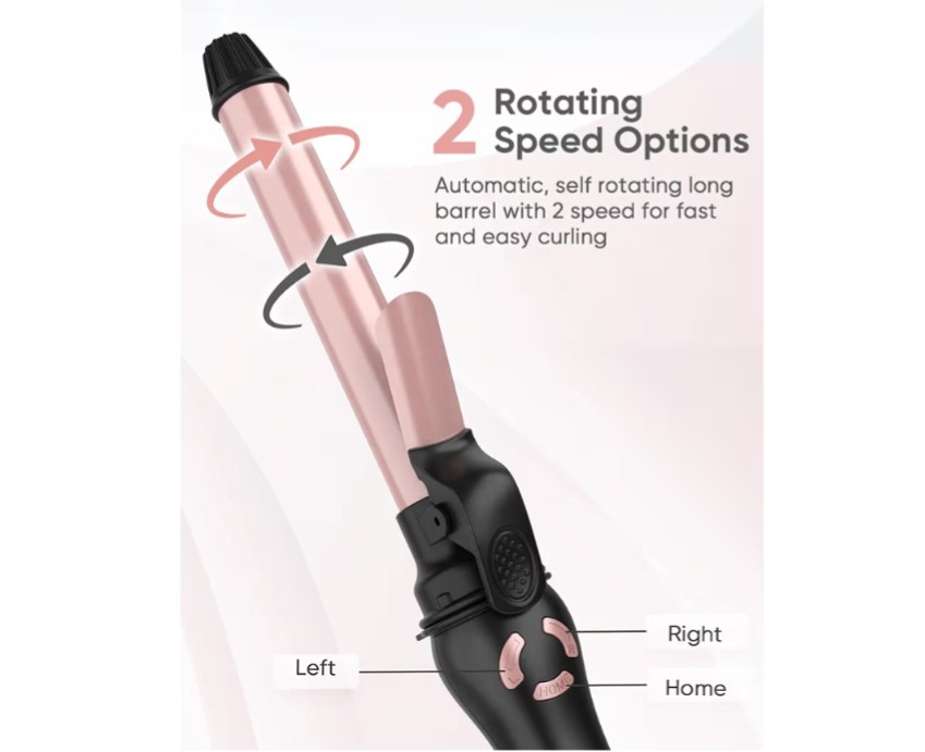 New Version Lanvier Rotating Curling Iron 1 Inch Automatic Curling Wand