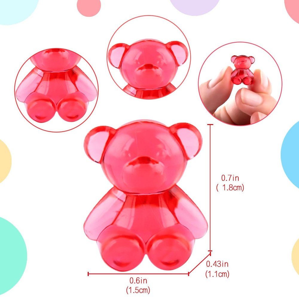 Niceup 360pcs Bear Mini Figurines to Hide, 0.6in Plastic Counting Sorting...