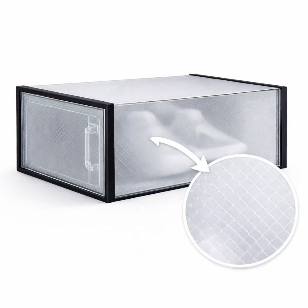 36Pack Shoe Storage Box Fit Size 11,Clear Plastic Stackable Shoe Organizer White