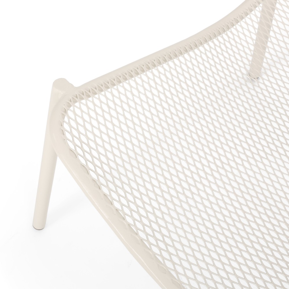 Unbranded Iron Stacking Chairs w/ Waterproof Coated Frame - White