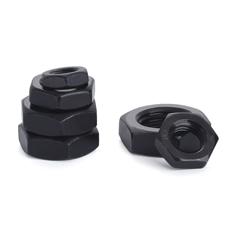 Black 8.8 Carbon Steel Select Size M8 - M20 Thin Hex Nuts Fine Thread