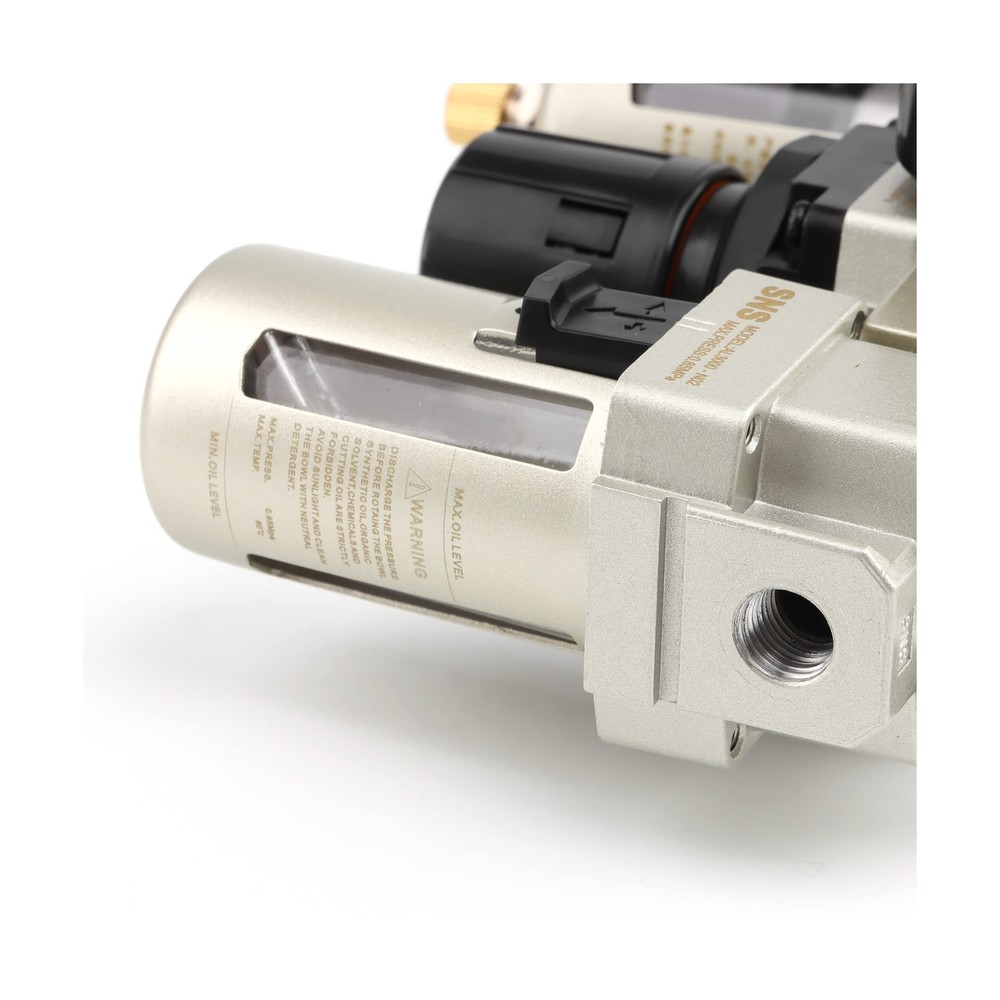 SNS Compressed Air Filter Regulator Lubricator FRL Three Unit Combo 1/4" NPT,...