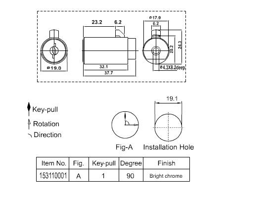 High Security Pagoda Lock For T handle Vending Machine Pepsi 7up Code Machine