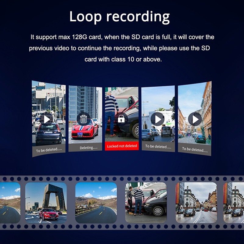 Car Dash Camera Driving Recorder HD Loop Recording Video G-Sensor Night Vision