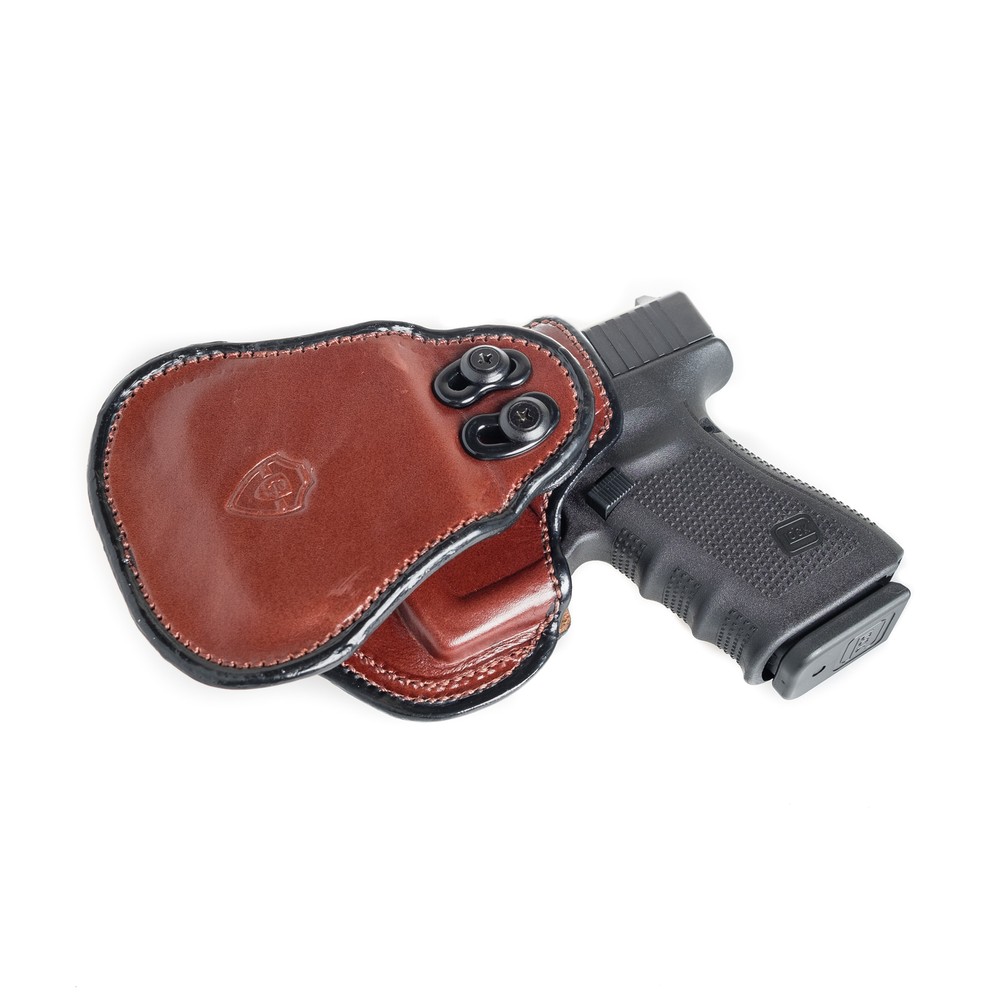 PADDLE LEATHER HOLSTER FOR RUGER P85. OWB PADDLE ADJUSTABLE CANT.