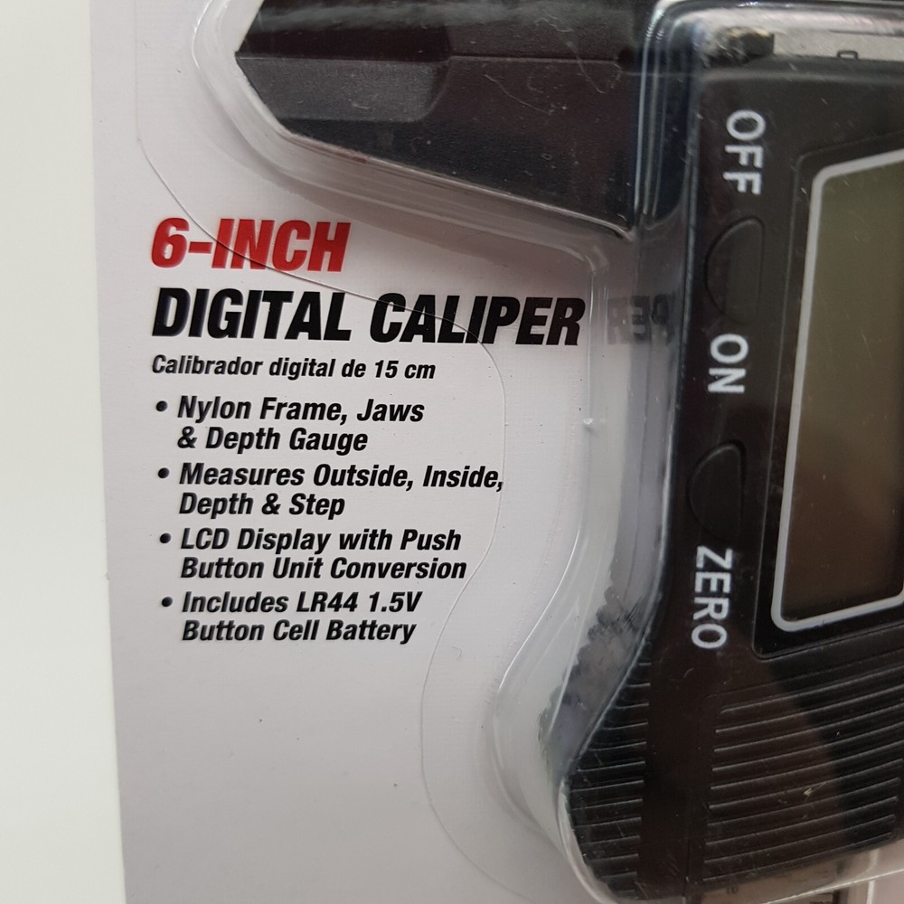 Hyper Tough 6" DIGITAL CALIPER LCD Display MEASURES OUTSIDE INSIDE DEPTH STEP