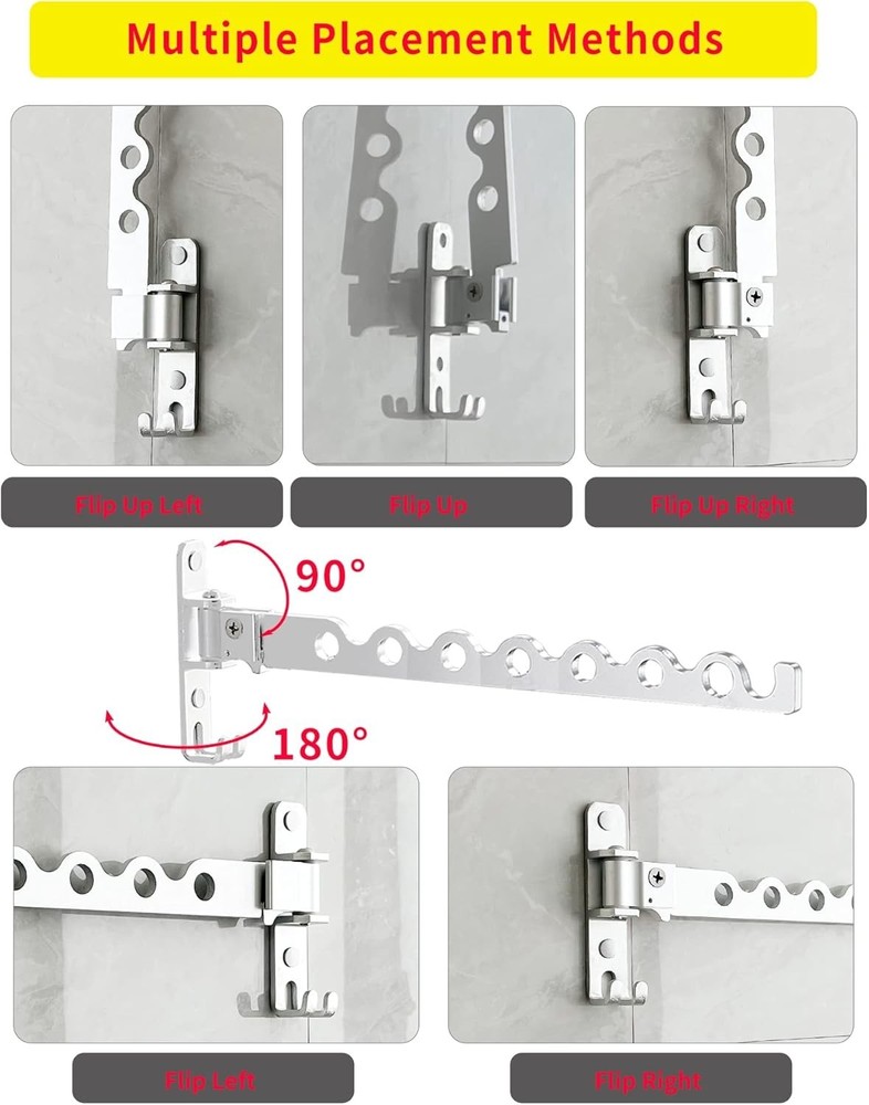 Rust-Proof Wall Mount Clothes Hanger - Sleek Silver Design, Easy to Install