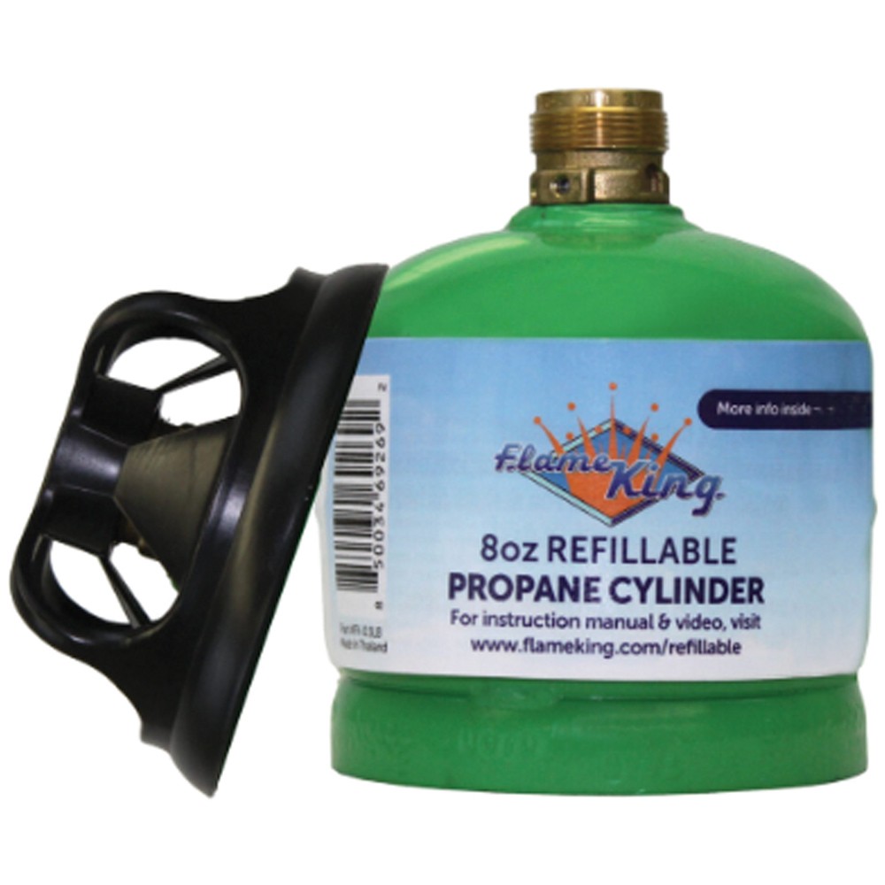 Flame King 1/2 lb Refillable Propane Cylinder | Lightweight, Durable,