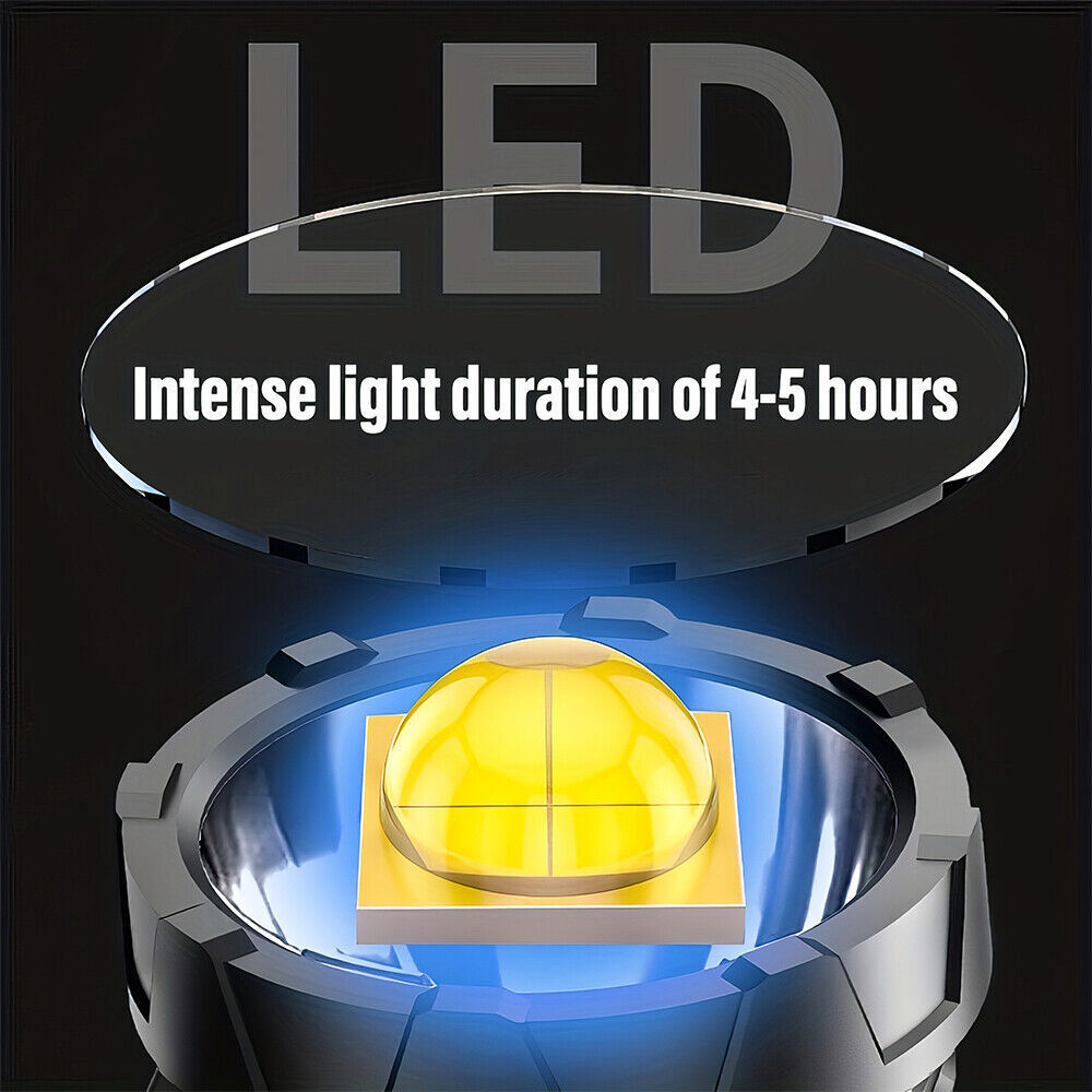 2x 90000000LM Bright Solar/USB Rechargeable LED Spotlight Flashlight Searchlight