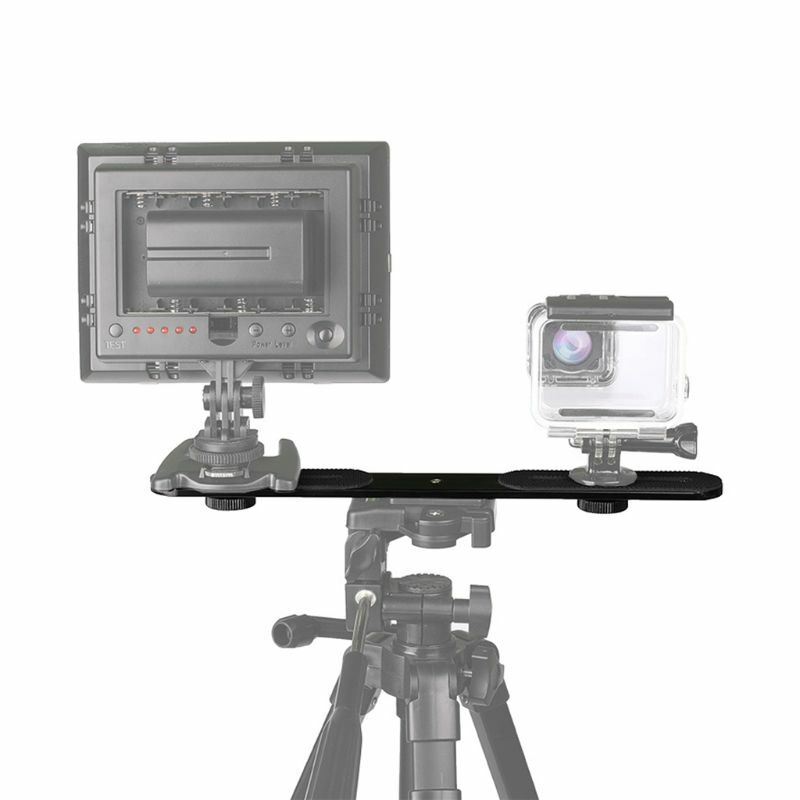 Dual Flash Bracket Mount Holder For Studio Tripod Light Stand DSLR Camera