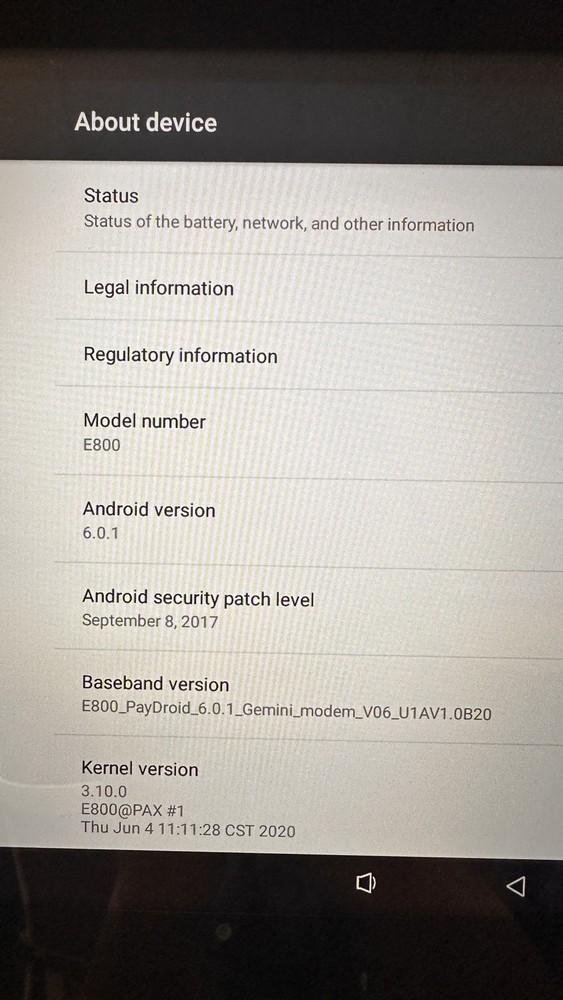 PAX E800 POS Terminal System (#1105A)