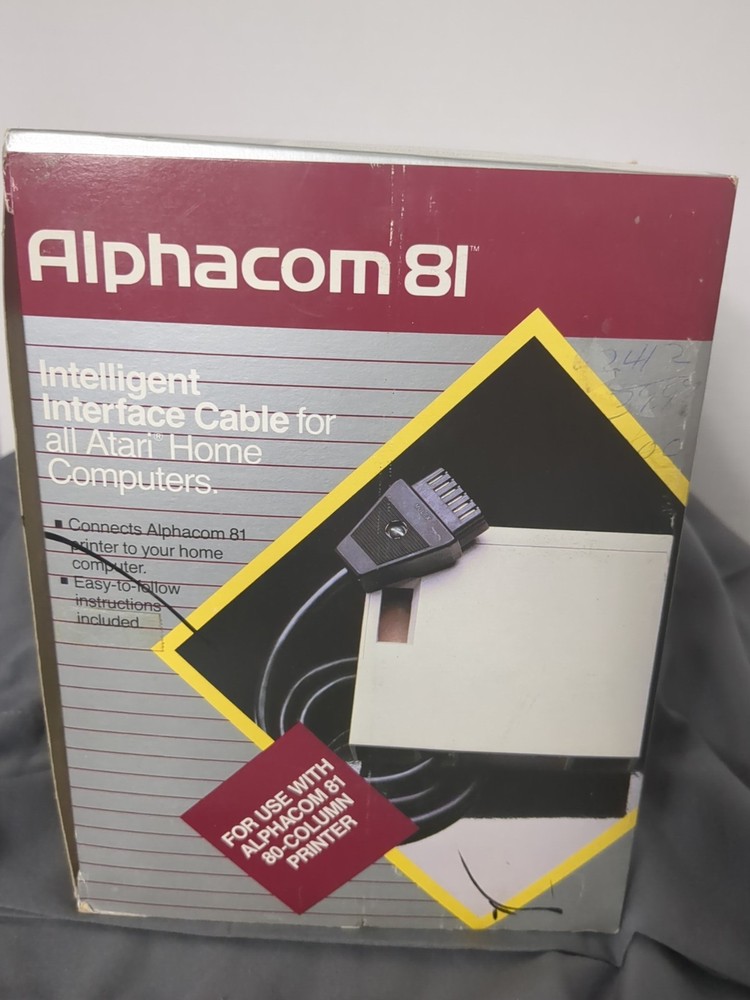 VINTAGE Alphacom 81 Dot Matrix Printer Cartridge Atari Interface Cable in boxes
