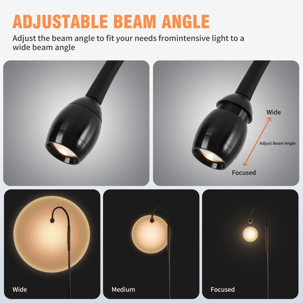 Adjustable Gooseneck LED Floor Lamp Standing Reading Light with Flexible Neck