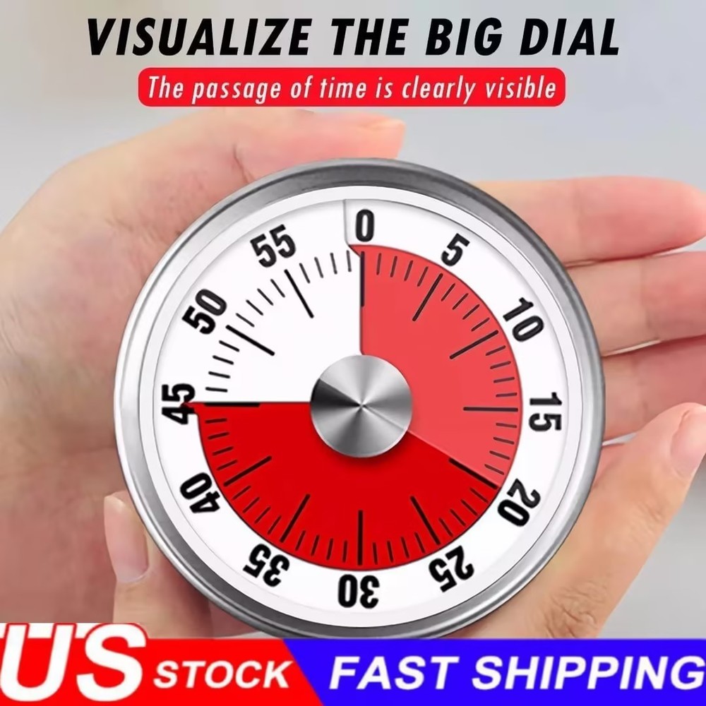 Visual Kitchen Timer Silent Countdown Clock for Home Cooking & Time Management