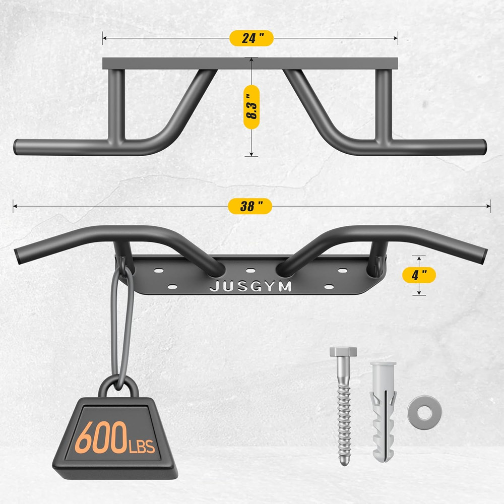 Wall Mounted Pull up Bar - Heavy Duty Chin up Bar, Pull-Up Bar Support Beam or J