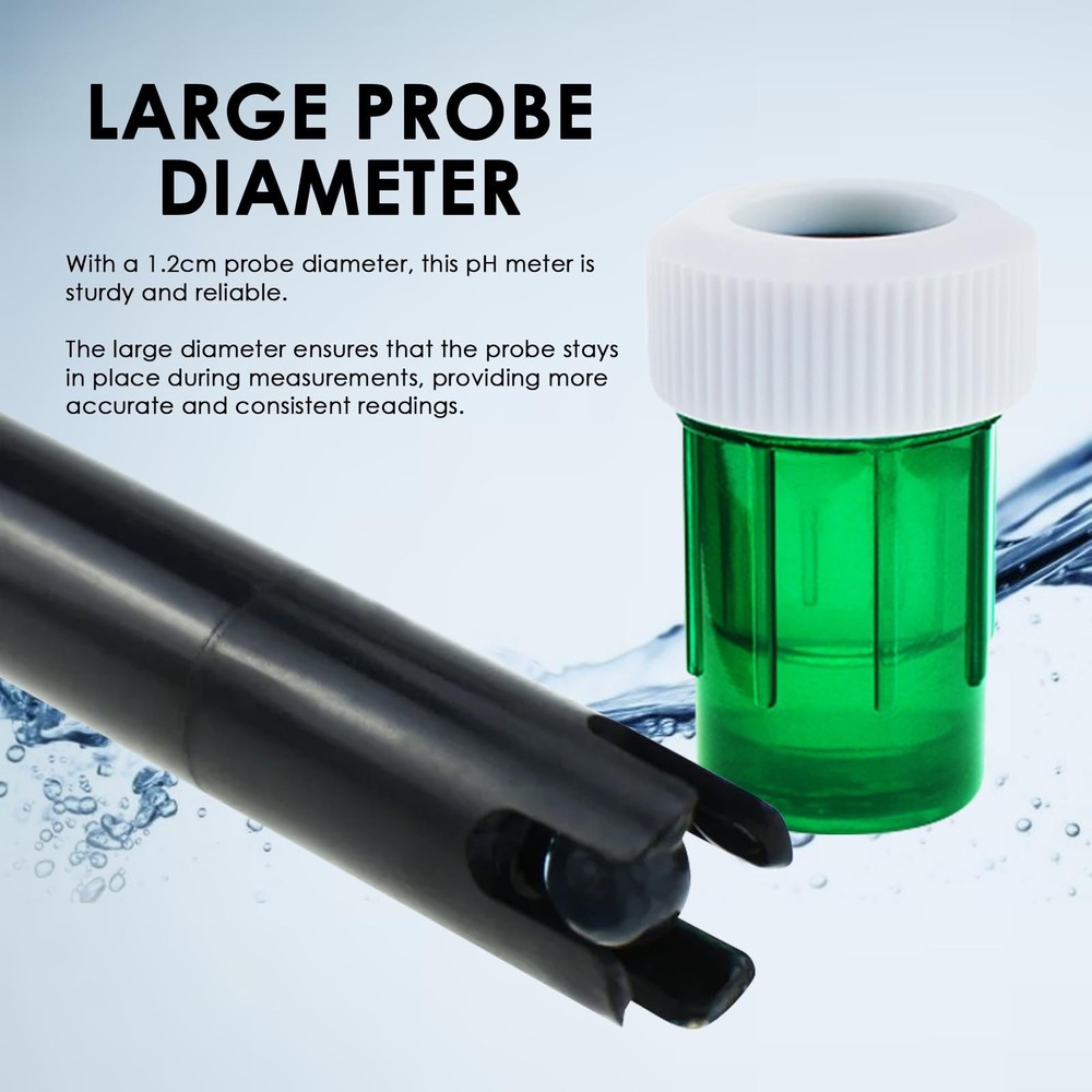 0-14 pH Electrode Probe, Meter with Replacement BNC 300 Cm