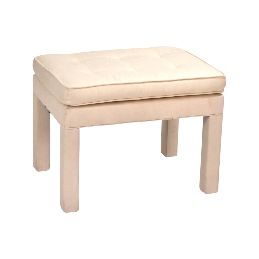 Vintage Mid-Century Modern Upholstered Bench Vanity Stool