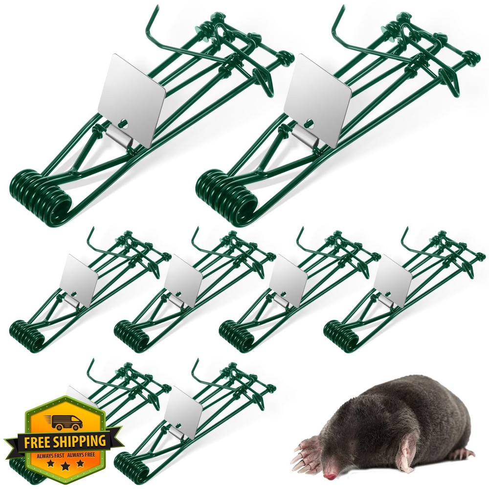 8pk Upgraded Mole Traps Reusable Gopher Killer Metal Lawn Yard