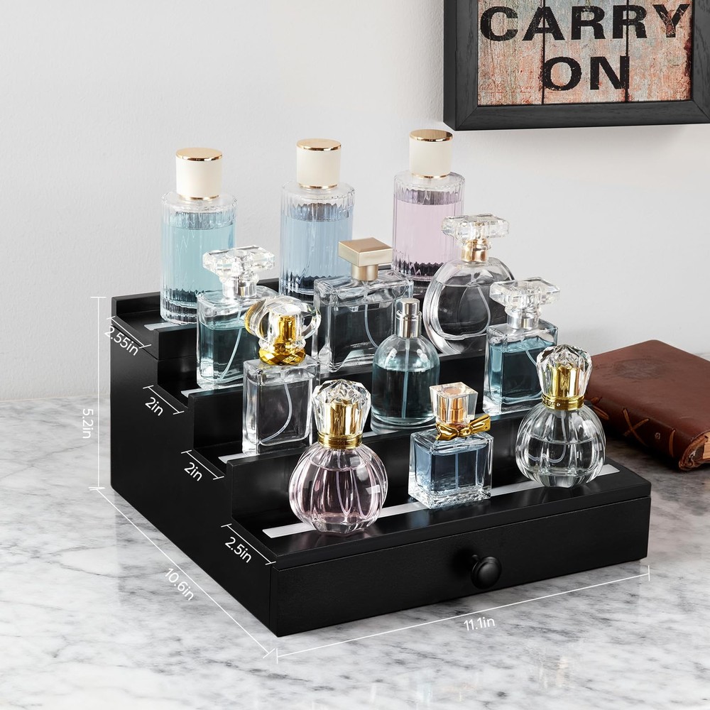-Lighted Cologne Organizer for Men: Multi Lighting Modes Perfume Organizer wi...