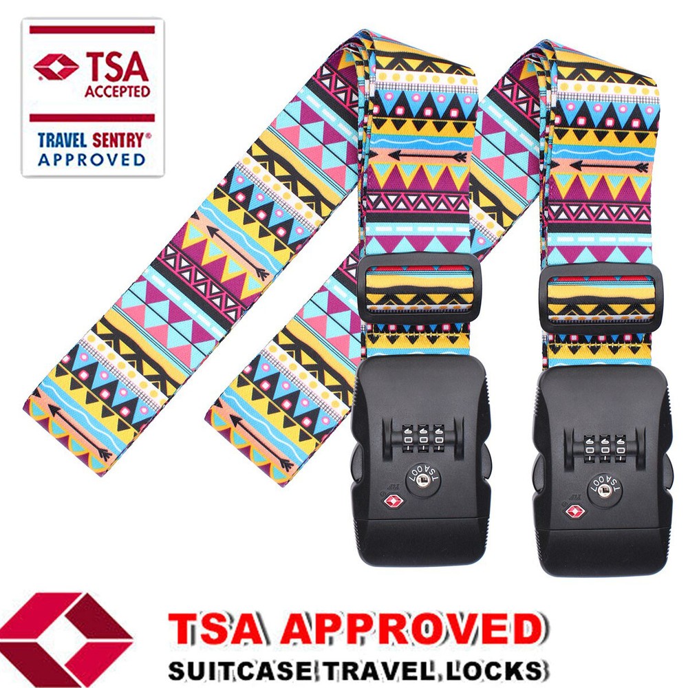 Secure TSA Password Customs Code Lock Travel Luggage Strap Suitcase Baggage Belt