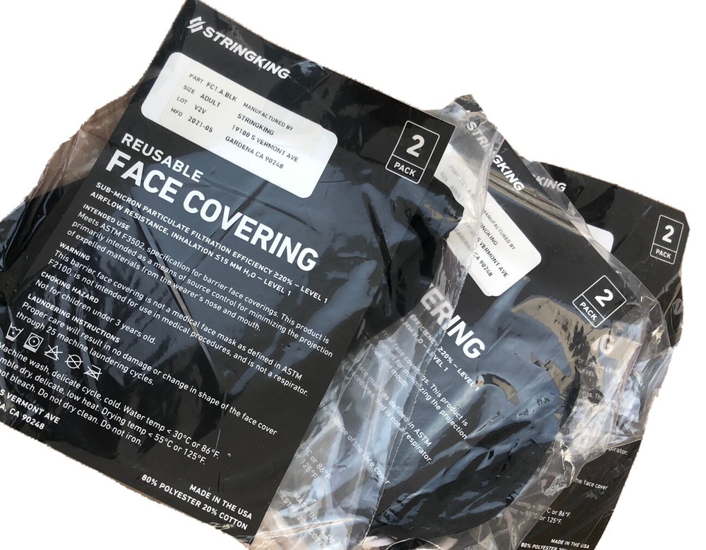 StringKing 6 Reusable Mask Black. Comfortable Face Covering