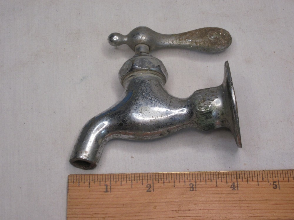 vintage faucet chrome marked handle " E " threaded hole