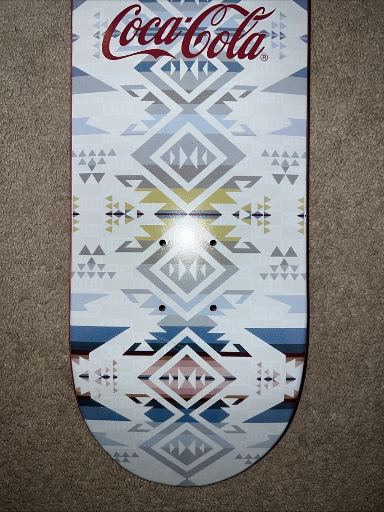 Kith x Coca Cola x Pendleton White Sand Logo Skateboard Deck (RED)