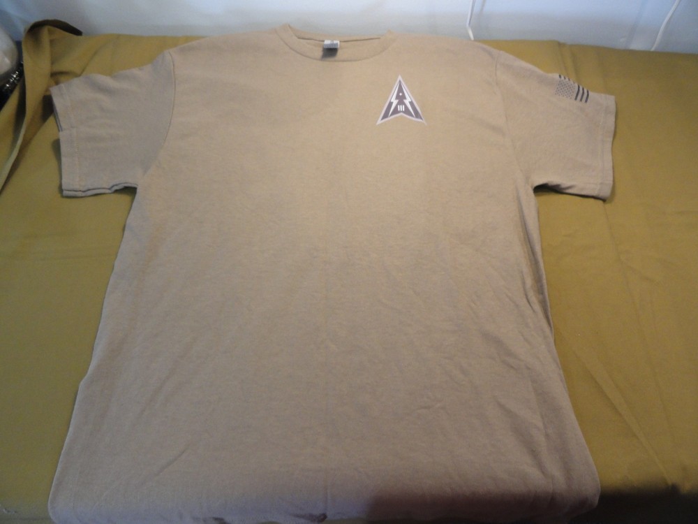 DISCONTINUED 380TH SPACE CONTROL SQUADRON UNIT SHIRT TAN MEDIUM